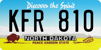 ND license plate KFR810