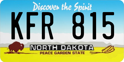 ND license plate KFR815