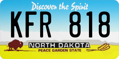 ND license plate KFR818