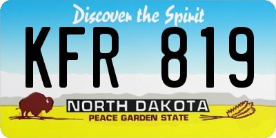 ND license plate KFR819
