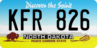 ND license plate KFR826