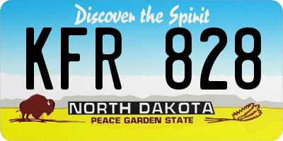 ND license plate KFR828