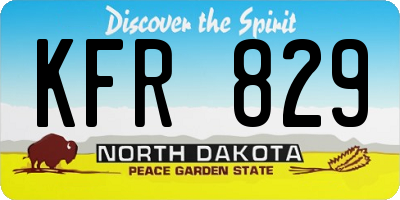 ND license plate KFR829