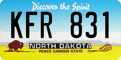 ND license plate KFR831