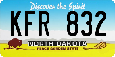 ND license plate KFR832