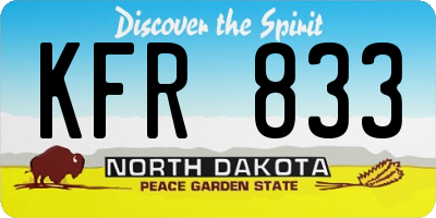 ND license plate KFR833