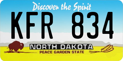 ND license plate KFR834