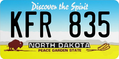 ND license plate KFR835