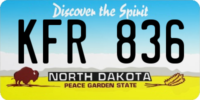 ND license plate KFR836