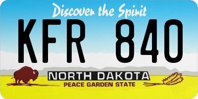 ND license plate KFR840