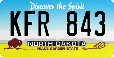 ND license plate KFR843