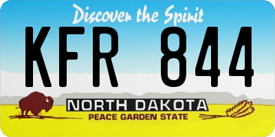 ND license plate KFR844