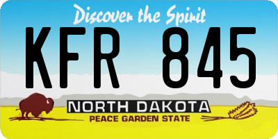 ND license plate KFR845