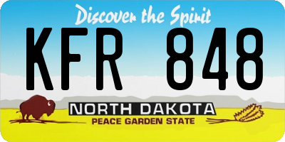 ND license plate KFR848