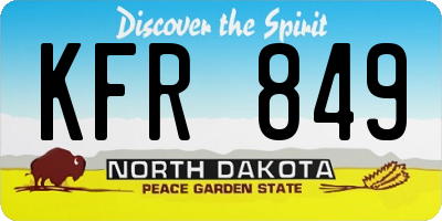 ND license plate KFR849