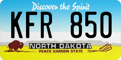 ND license plate KFR850