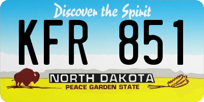 ND license plate KFR851