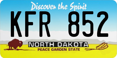 ND license plate KFR852