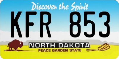 ND license plate KFR853