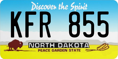 ND license plate KFR855