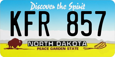 ND license plate KFR857