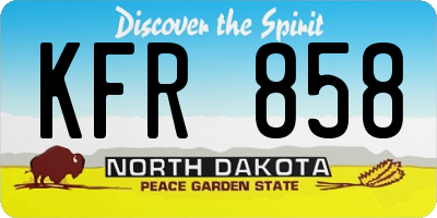 ND license plate KFR858