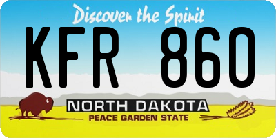 ND license plate KFR860