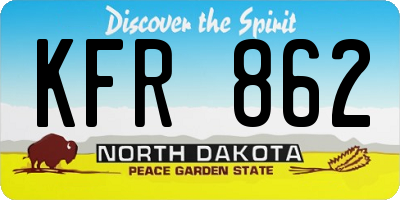 ND license plate KFR862