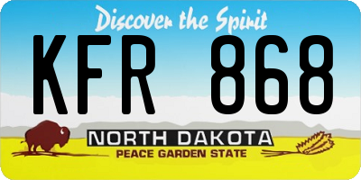 ND license plate KFR868