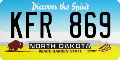 ND license plate KFR869