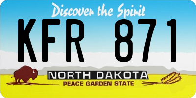 ND license plate KFR871