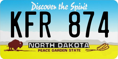 ND license plate KFR874