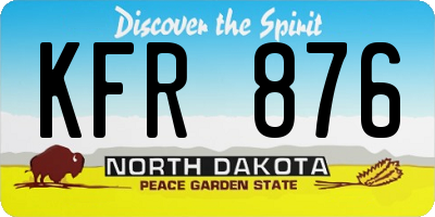 ND license plate KFR876