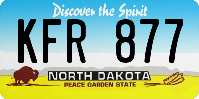 ND license plate KFR877