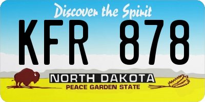ND license plate KFR878