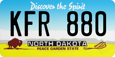 ND license plate KFR880