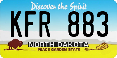 ND license plate KFR883