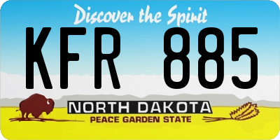 ND license plate KFR885