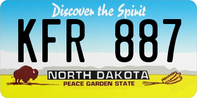 ND license plate KFR887