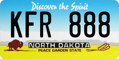 ND license plate KFR888