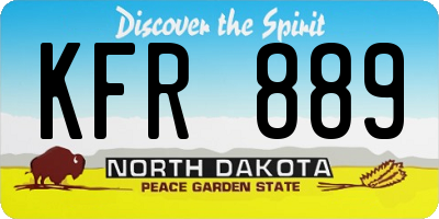 ND license plate KFR889
