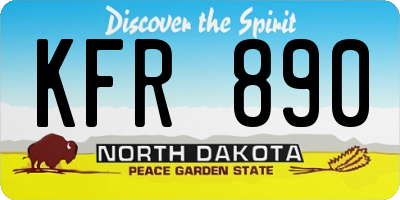 ND license plate KFR890