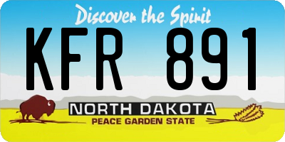 ND license plate KFR891