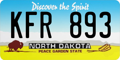 ND license plate KFR893