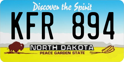 ND license plate KFR894