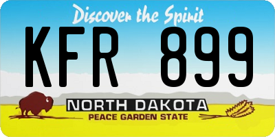 ND license plate KFR899