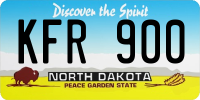 ND license plate KFR900