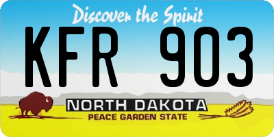ND license plate KFR903