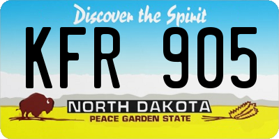ND license plate KFR905