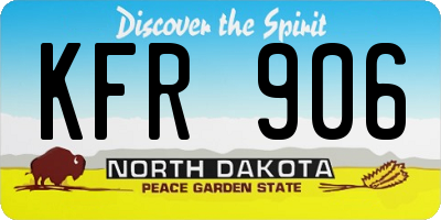 ND license plate KFR906